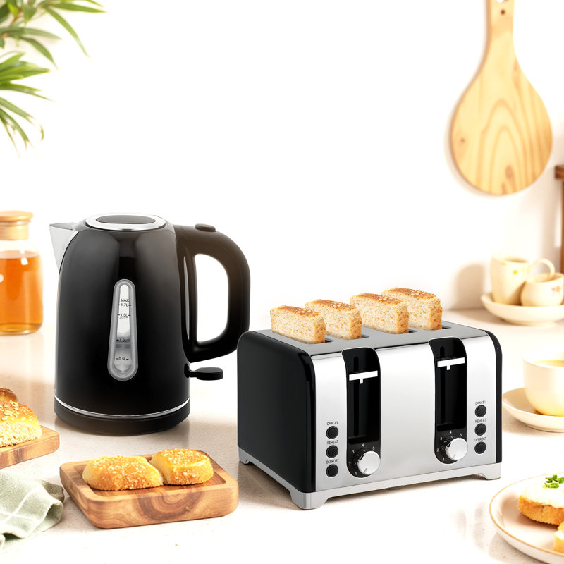 Kettle and Toaster Set, Black