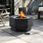 Sunjoy  28 In Smokeless Fire Pit with Removable Ash Pan, Outdoor Portable Wood Burning Fireplace with PVC Cover and Fire Poker ,Ideal for Camping, Bonfire, and Backyard, Black