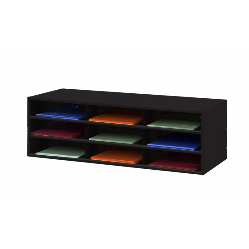 Durham Manufacturing Metal 9 Compartment Mailroom Table Accessory, Black