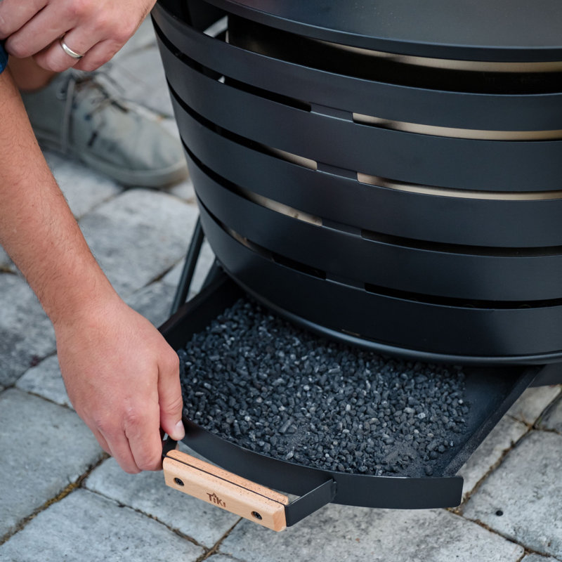 Black 25-Inch Wood Burning Smokeless Patio Fire Pit