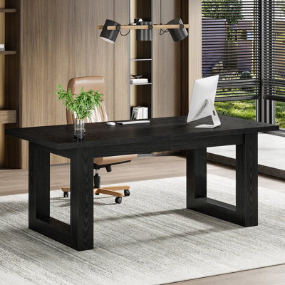 63-Inch Executive Desk, Modern Wood Office Desk