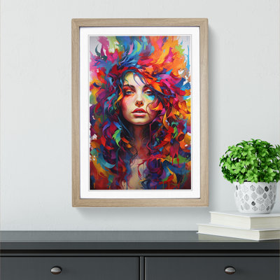 XYZ-FRM-V1223-5399 Rainbow Expressionism No.2 - Single Picture Frame Print on Wood