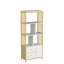 Bibliothèque dorée avec 3 tiroirs, étagère de rangement moderne à 4 niveaux avec cadre en métal pour le salon ou le bureau