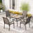 Basima 4 - Person Patio Dining Set Umbrella Hole Included Square Table
