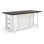 Îlot de cuisine en bois de 71,5 po x 38 po avec tablettes réglables, grand espace de rangement, finition blanche et brun foncé Pembrely Row