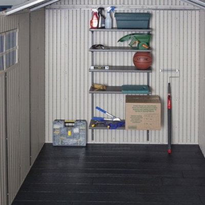 Breashears 8 ft. W x 10 ft. D Plastic Metal Sliplap Steep Slope Garden Shed