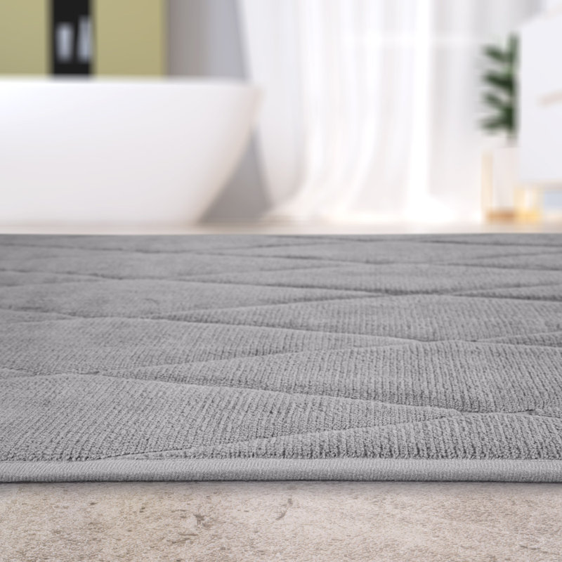 Corby Rectangle Bath Mat, 50cm W x 80cm L, Grey
