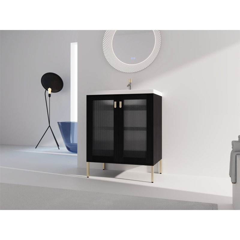 27.80'' Single Bathroom Vanity with Ceramic Top