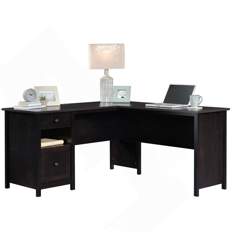 Bureau en L, finition noire