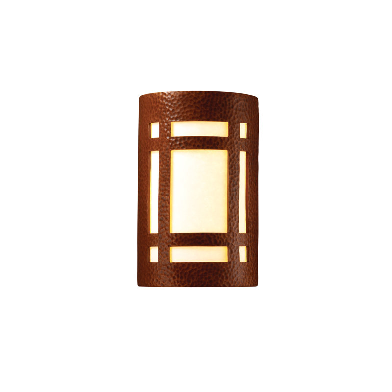 Applique murale encastrée en cuivre martelé Watton, DEL, H 9,5 po x l 5,75 po x P 4,5 po