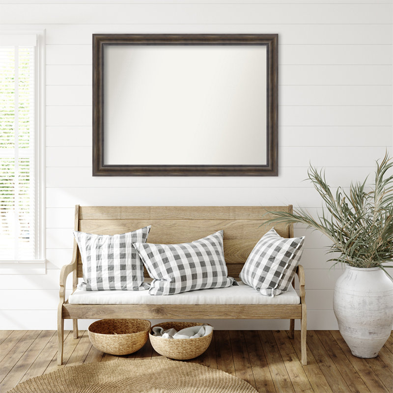 Miroir mural en bois massif Bostynn, Rectangle, H 36,5 po x l 47,5 po