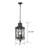 Farmhouse Outdoor Pendant Light, 19.75" Black Anti-Rust Hanging Lantern With Seeded Glass For Porch Ceiling