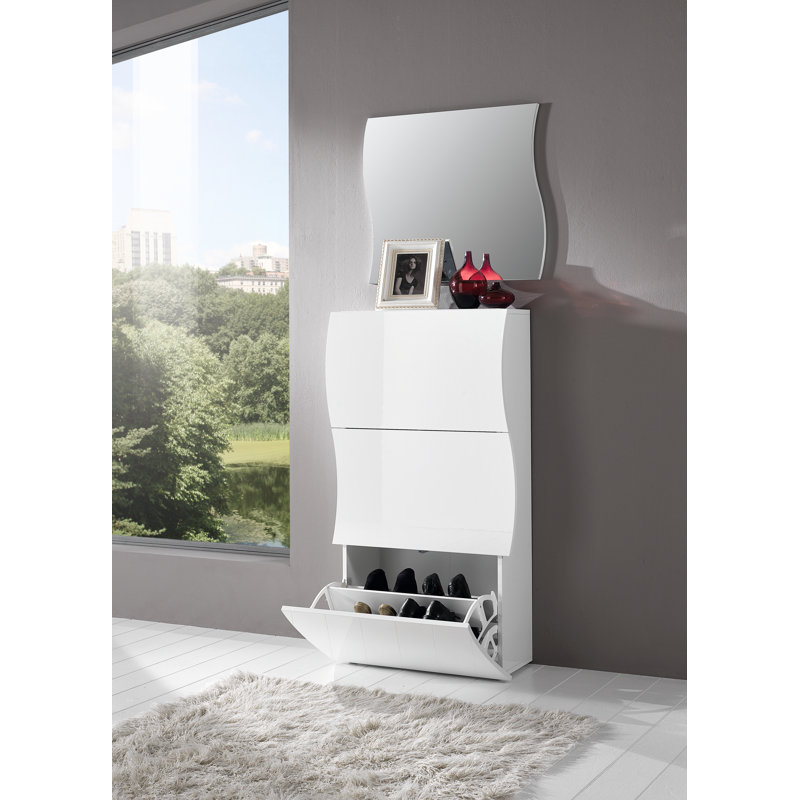 Colbie 24 Pair Flip Down Shoe Storage, White