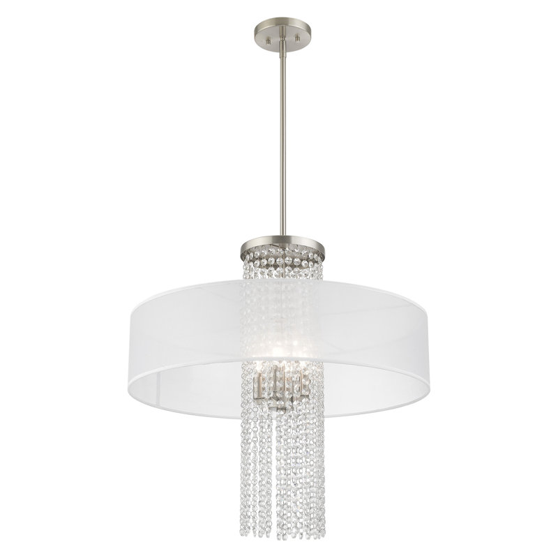 Haney 4 - Light Dimmable Drum Chandelier, Translucent