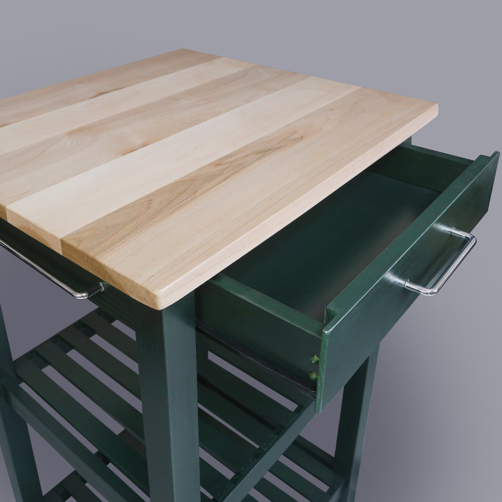 Herriott Solid Wood Prep Table, Hunter Green, 36.5"H x 23"W x 20"D