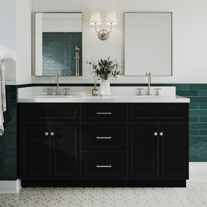 Base de meuble-lavabo double Paulla, Noir