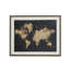 Mappemonde encadrée sous verre - H 22,5 po x l 28,5 po x L 1,5 po - noir / or