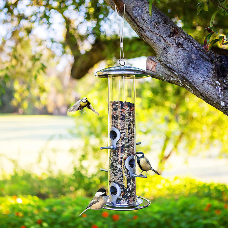 Aqiba Metal Hanging Tube Bird Feeder