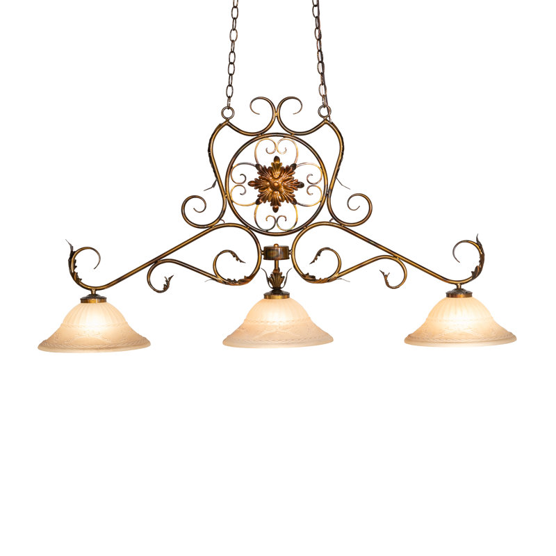 54" Long Christabel 3 Light Oblong Island Pendant
