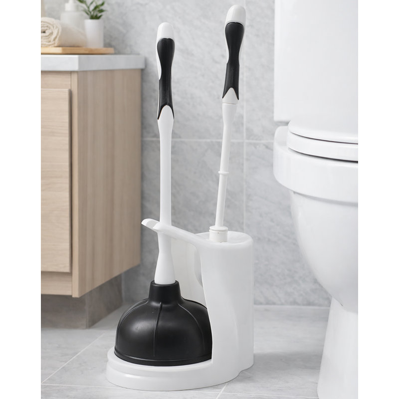 Toilet Brush & Plunger Set With Holder
