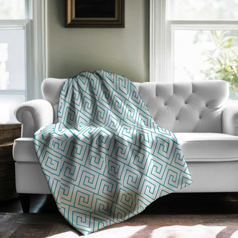 Aqua Blocks - 1 pièce Sherpa Premium Couverture 0053, L 60 po x L 80 po