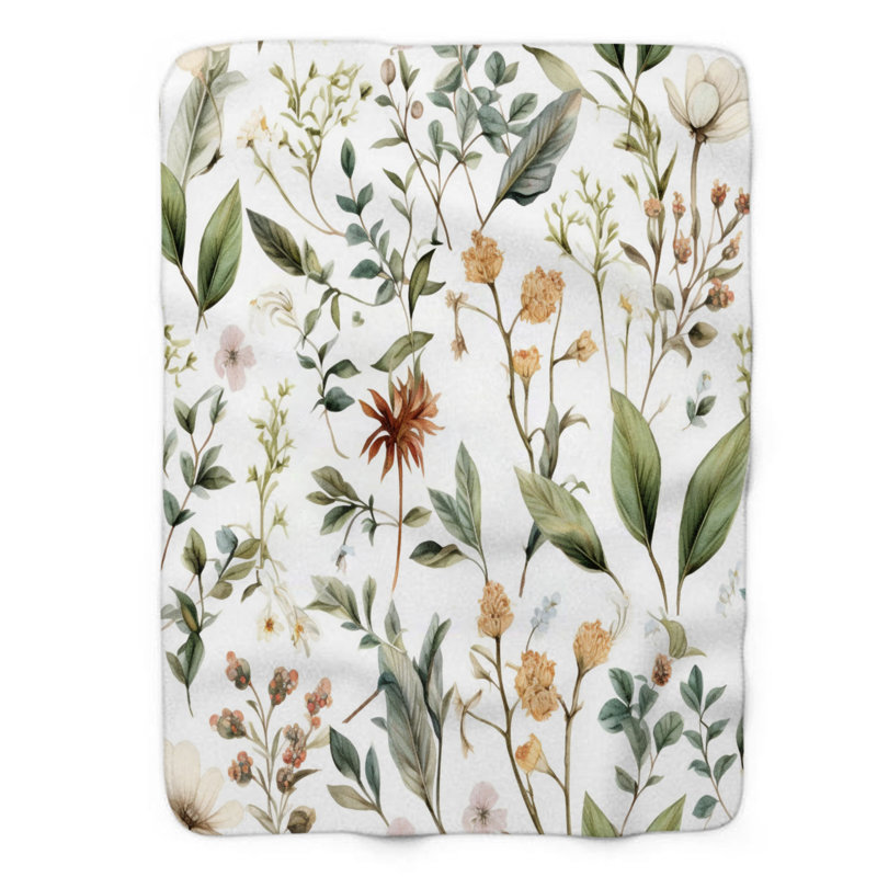 Nostalgic Flowers - 1 pièce Sherpa Premium, Grand lit