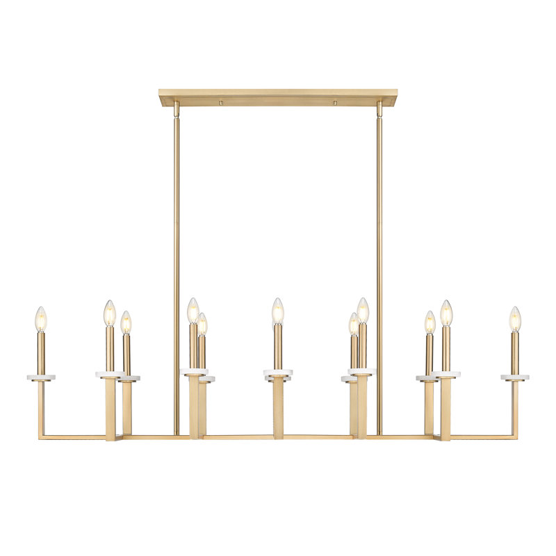 Lustre linéaire 12 lumières Parrish Mordern, Mordern Gold