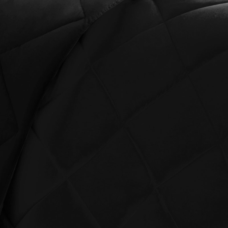 Édredon très grand avec 3 m - noir, réversible, matelassage à losanges, duvet synthétique, 2 taies décoratives, antitaches, taille magnifique, style innovant