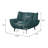 Upholstered Flared Arm Accent Chair Teal Blue