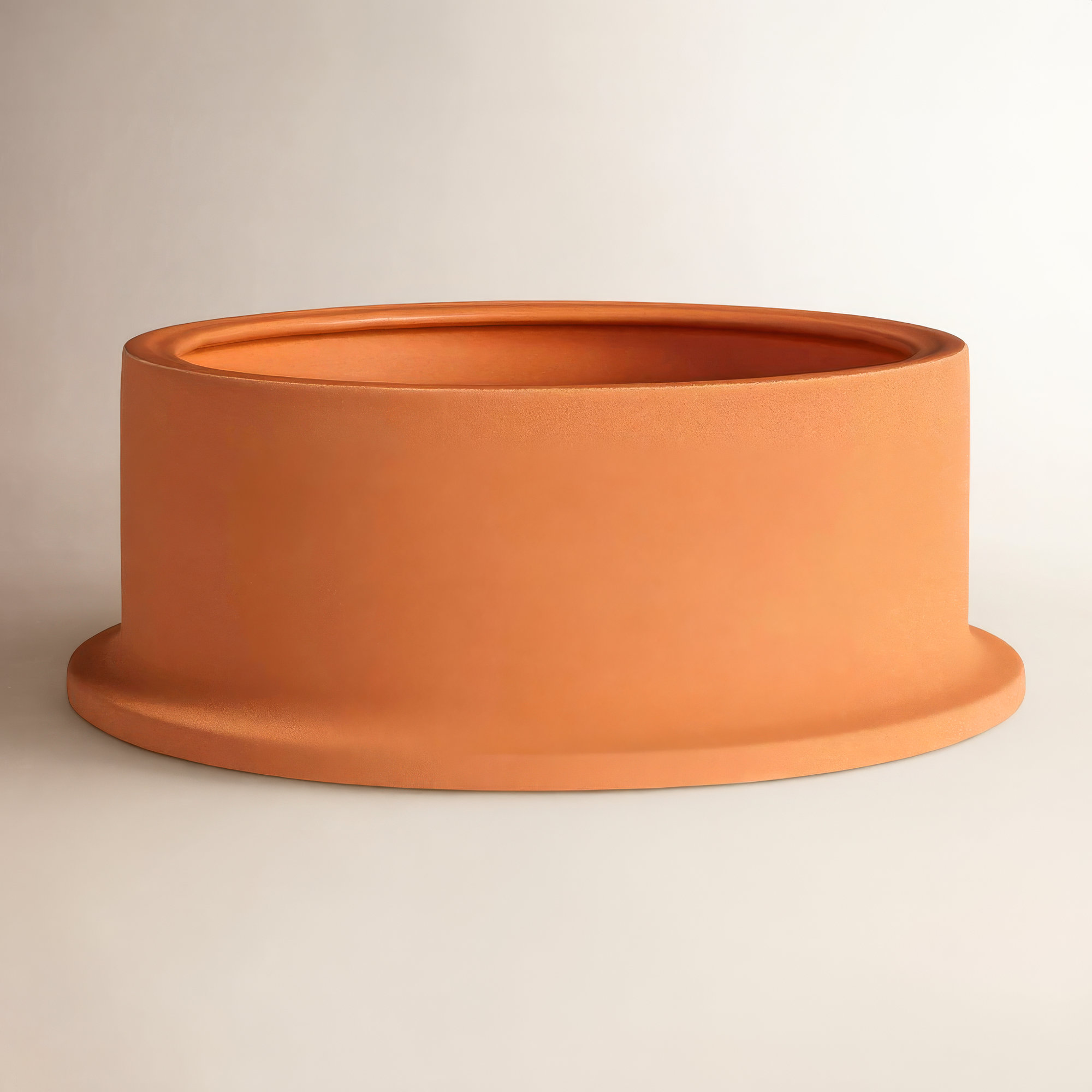 Flange Terracotta Decorative Bowl 1, 4" H x 10" W x 10" D, Terracotta