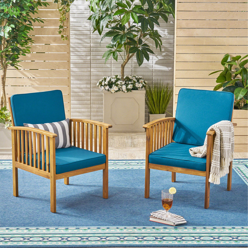 Acacia Club Chair Mp2 (Set Of 2), Brown Patina, Dark Teal