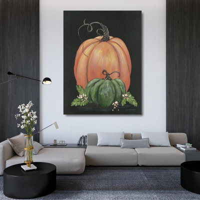 Art sur toile tendue par August Grove® Norkus, Julie, citrouille et Talloberry