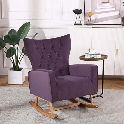 Chaise berçante en bois massif et manufacturé
