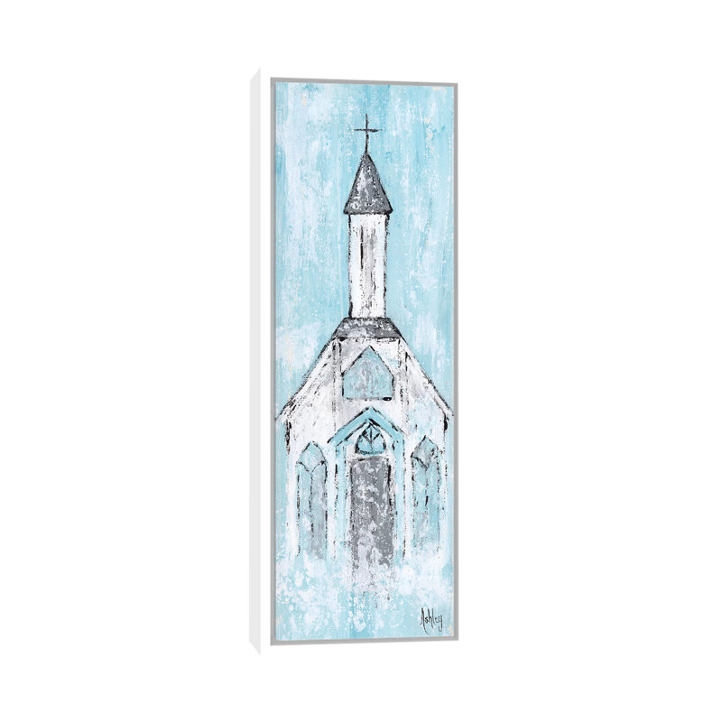 "White Chapel" par Ashley Bradley, reproduction d’art sur toile, H 48 po x l 16 po x P 1,5 po, Toile blanche encadrée