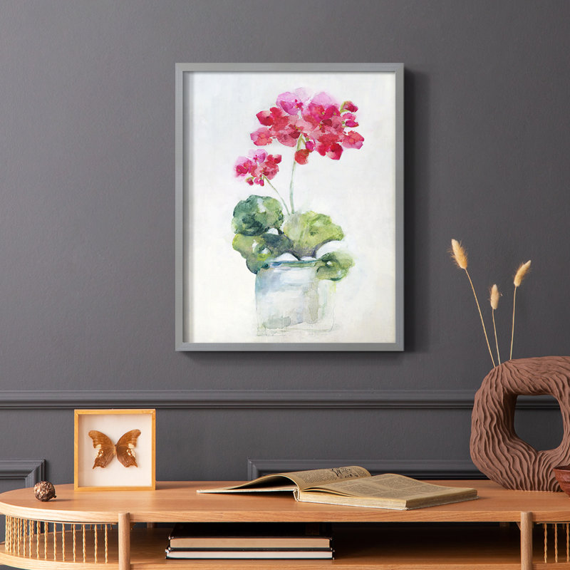 «Soft Geranium II», reproduction encadrée - bois massif, H 20 po x l 16 po, Brun