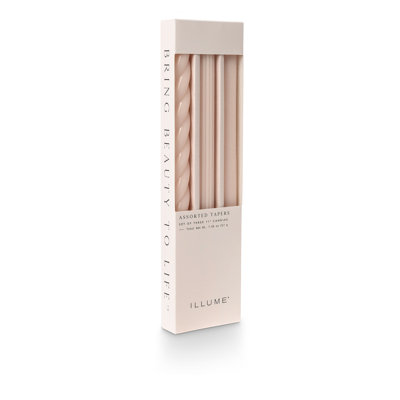 Beautifully Done Unfragranced Assorted Tapers 3 Pack