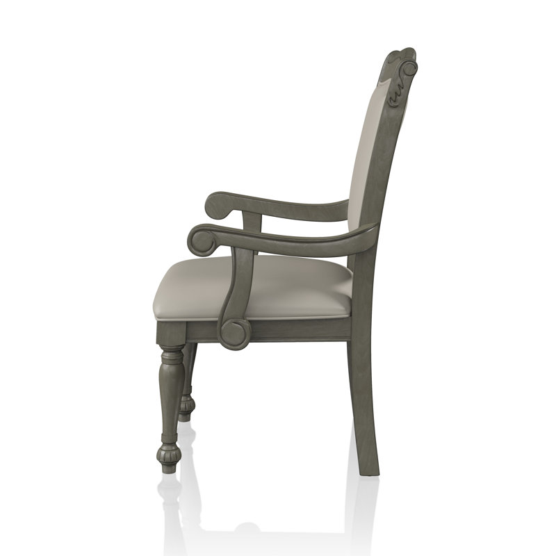 Chaise avec accoudoirs Calie, Gris