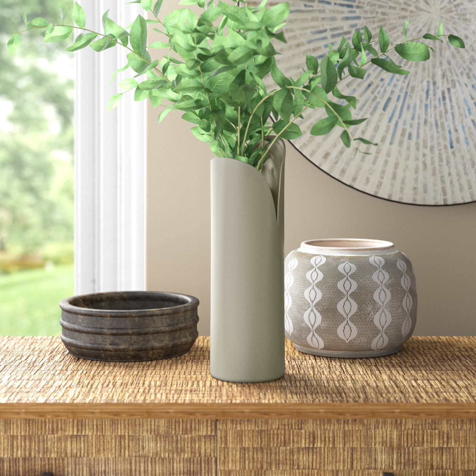 Jenny Iron Table Vase, Ivory, 13" H x 4" W x 4" D