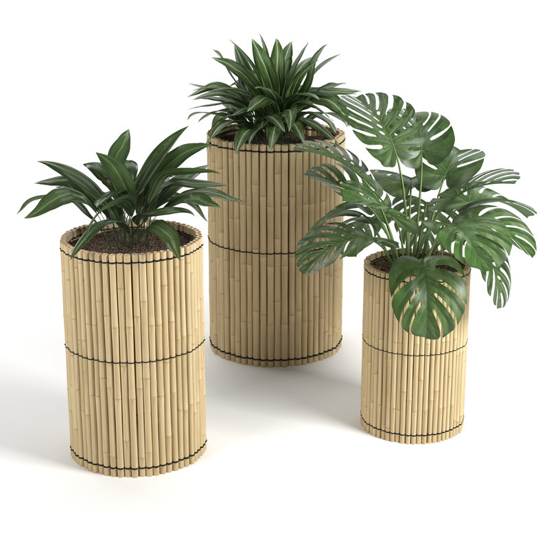 Set Of 3 Bamboo Nesting Baskets By RAM Game Room