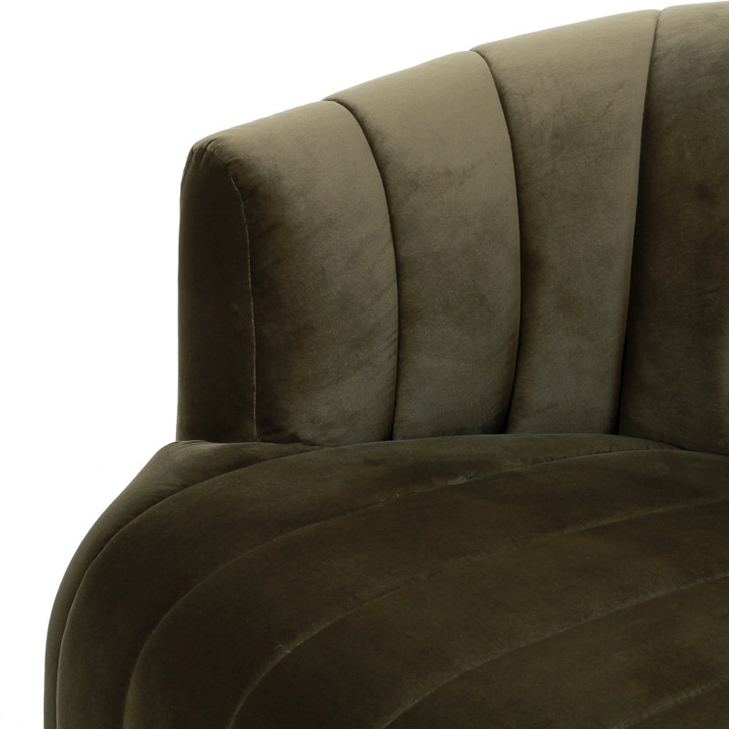 Elliana Swivel Barrel Chair, Surrey Olive Velvet