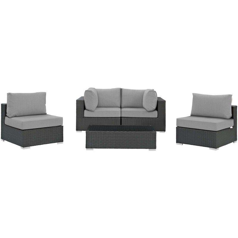 Ensemble modulaire d'extérieur Sunbrella 5 pièces Stopover, Gris