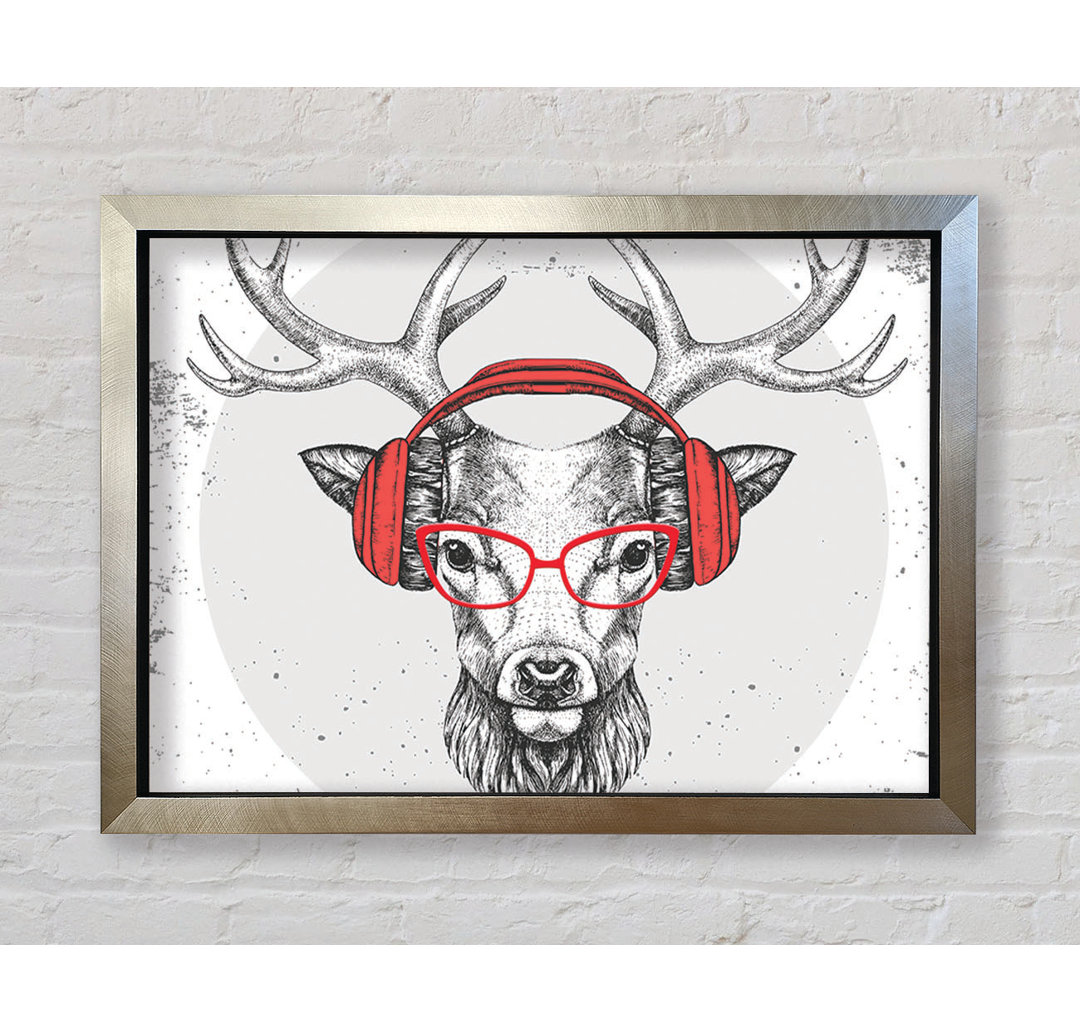 The Stag Headphones - Einzelne Bilderrahmen Kunstdrucke