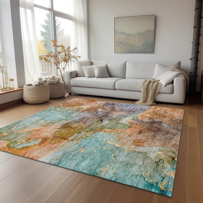 Killingly Washable Abstract Indoor / Outdoor Rug