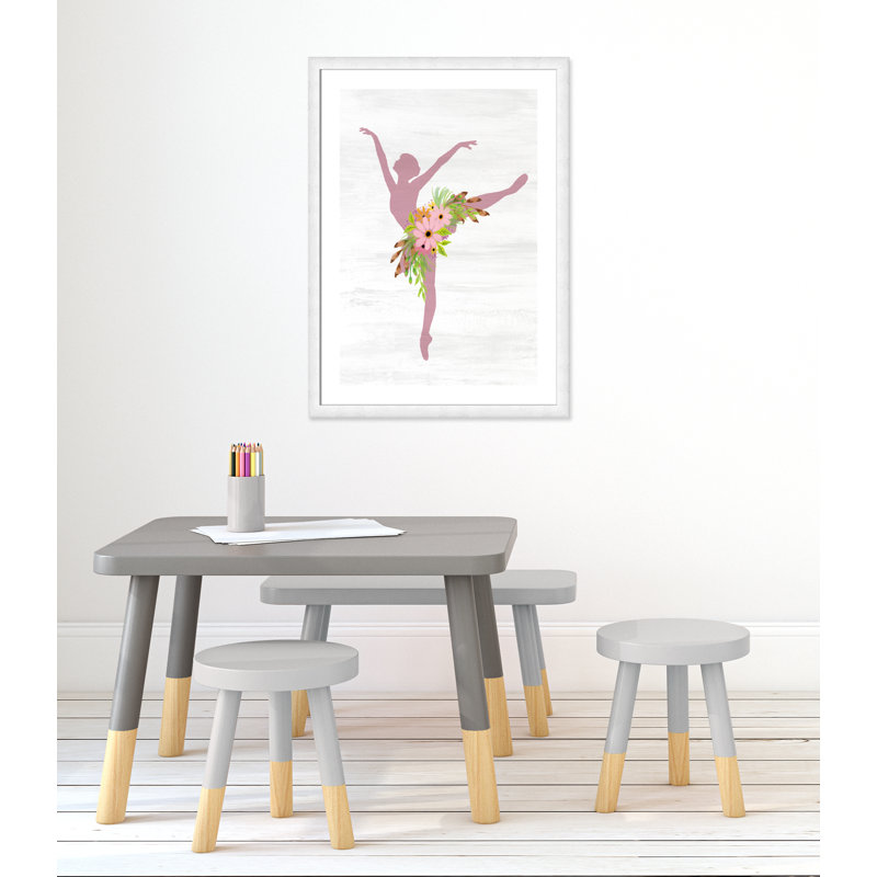 Ballet toute la journée 3, H 36,5 po x l 26,5 po x P 0,63 po, Cadre à grain de bois blanc