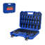 Ensemble d'outils pneumatiques 66 pièces, ensemble d'outils pneumatiques avec clés à cliquet, tiges d'extension et connecteurs universels - fabrication en acier robuste, étui de rangement portable (noir / bleu)