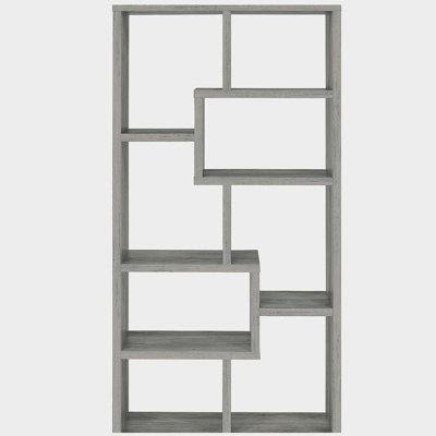 Bibliothèque à 7 tablettes, gris