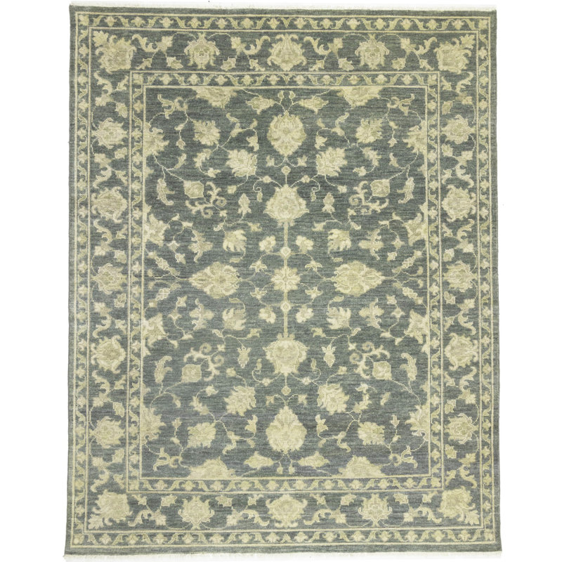 Tapis oriental en laine Elanas, Rectangle 7 pi 10 po x 9 pi 11 po