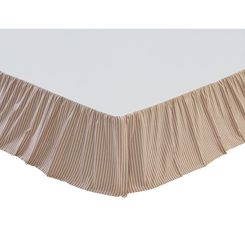Ozark Ruffled Bed Skirt, Twin, Khaki Tan/Sage