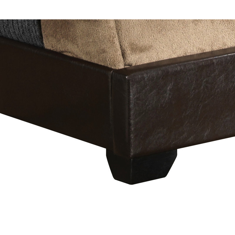 Lit simple en similicuir - G1800 en hauteur de 44 po, rembourrage en mousse cappuccino, largeur 80,27 po