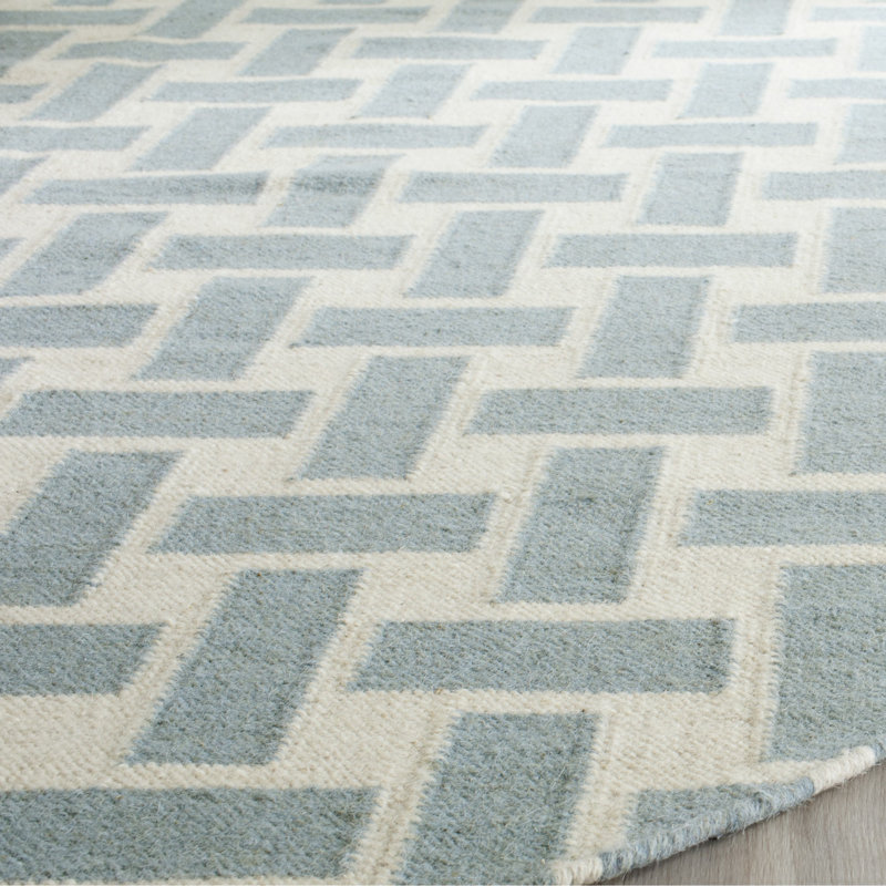 Tapis géométrique en laine tissé à la main et à plat Mccall, Rond 6 pi